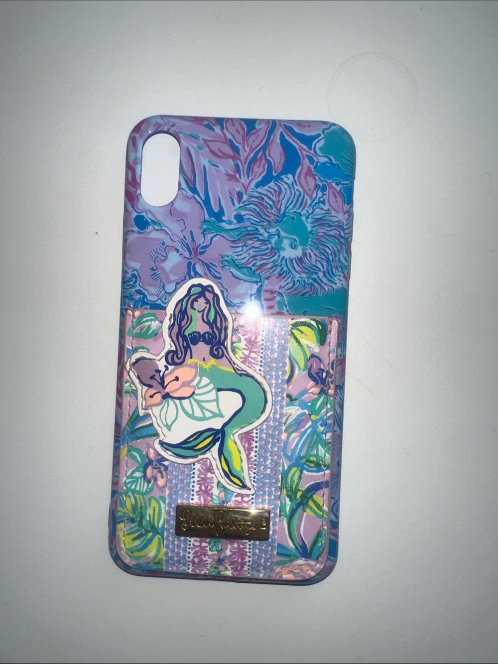 Lilly Pulitzer Purple Floral Mermaid Phone Case with Card Slot